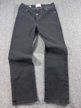 Revice Denim Black Cross-Front V-Waist Straight Leg Jeans